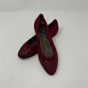 AGL Attilio Guisti Leombruni Grommet Suede Flats Shoes Women 4 1/2 Work Formal